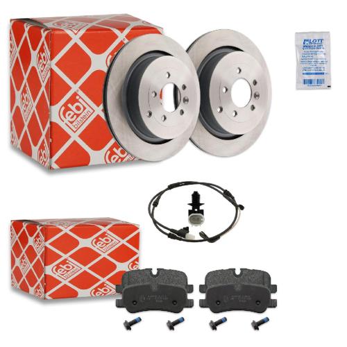 FEBI BILSTEIN Bremsbelagsatz, Scheibenbremse 116118 + Warnkontakt, Bremsbelagverschleiß 31823 + Bremsscheibe 43845 Bild FEBI BILSTEIN Bremsbelagsatz, Scheibenbremse 116118 + Warnkontakt, Bremsbelagverschleiß 31823 + Bremsscheibe 43845