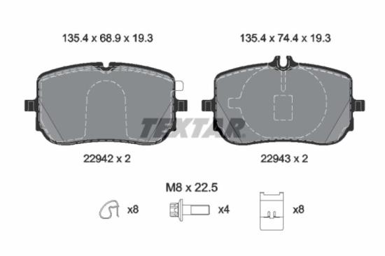 TEXTAR Bremsbelagsatz, Scheibenbremse 2298701 + Warnkontakt, Bremsbelagverschleiß 98048700 + Bremsscheibe 92316705 + Bremsbelagsatz, Scheibenbremse 2294201 + Bremsscheibe 92324303 Bild TEXTAR Bremsbelagsatz, Scheibenbremse 2298701 + Warnkontakt, Bremsbelagverschleiß 98048700 + Bremsscheibe 92316705 + Bremsbelagsatz, Scheibenbremse 2294201 + Bremsscheibe 92324303