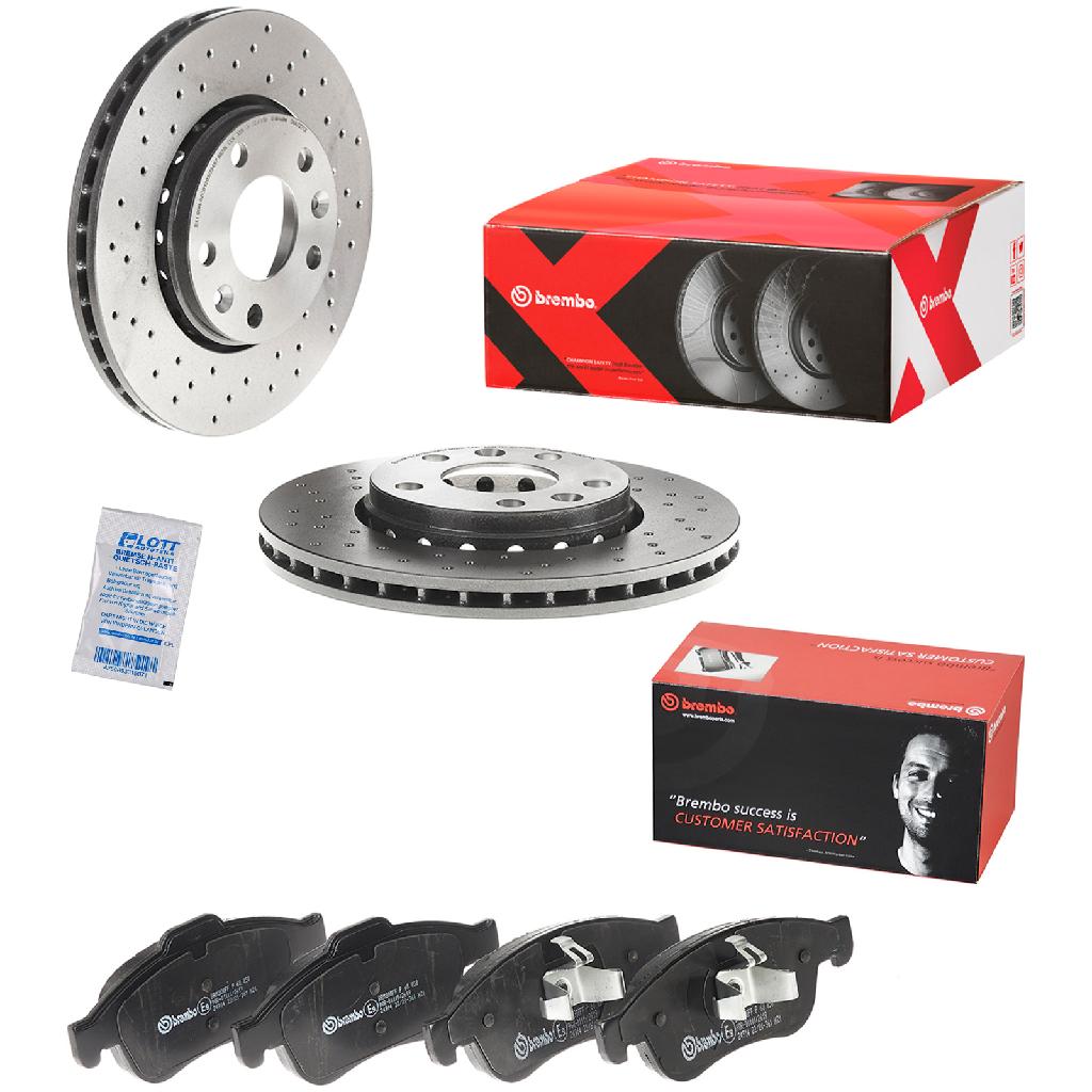 BREMBO Bremsscheibe 09.A727.1X + Bremsbelagsatz, Scheibenbremse P 68 050