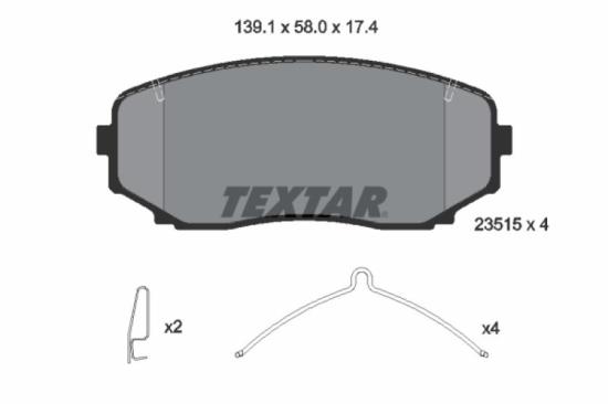 TEXTAR Bremsbelagsatz, Scheibenbremse 2351503 + Bremsscheibe 92203403 Bild TEXTAR Bremsbelagsatz, Scheibenbremse 2351503 + Bremsscheibe 92203403