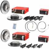 BREMBO Warnkontakt, Bremsbelagverschleiß A 00 441 + Bremsscheibe 09.B338.21 + Bremsscheibe 09.B337.21 + Warnkontakt, Bremsbelagverschleiß A 00 437 + Bremsbelagsatz, Scheibenbremse P 06 038 + Bremsbelagsatz, Scheibenbremse P 06 055