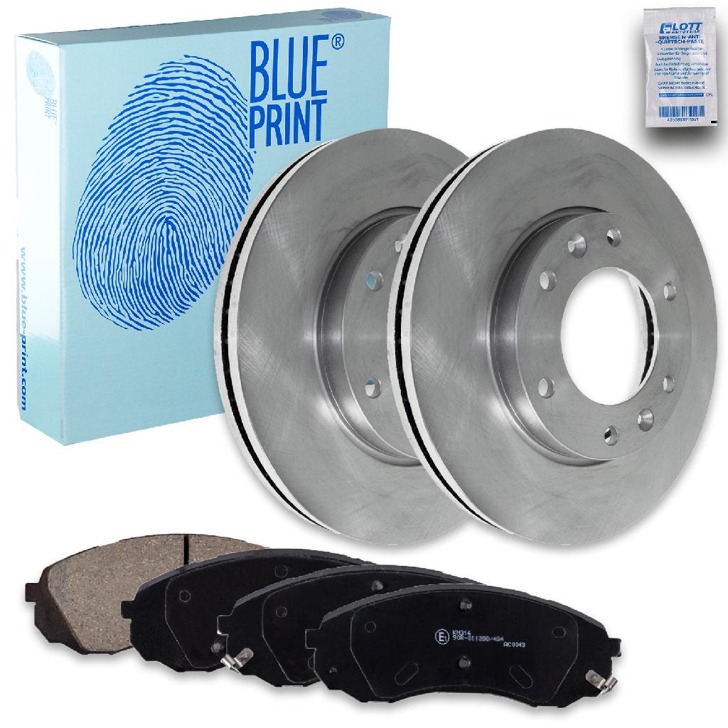 BLUE PRINT Bremsbelagsatz, Scheibenbremse ADG04290 + Bremsscheibe ADG043140