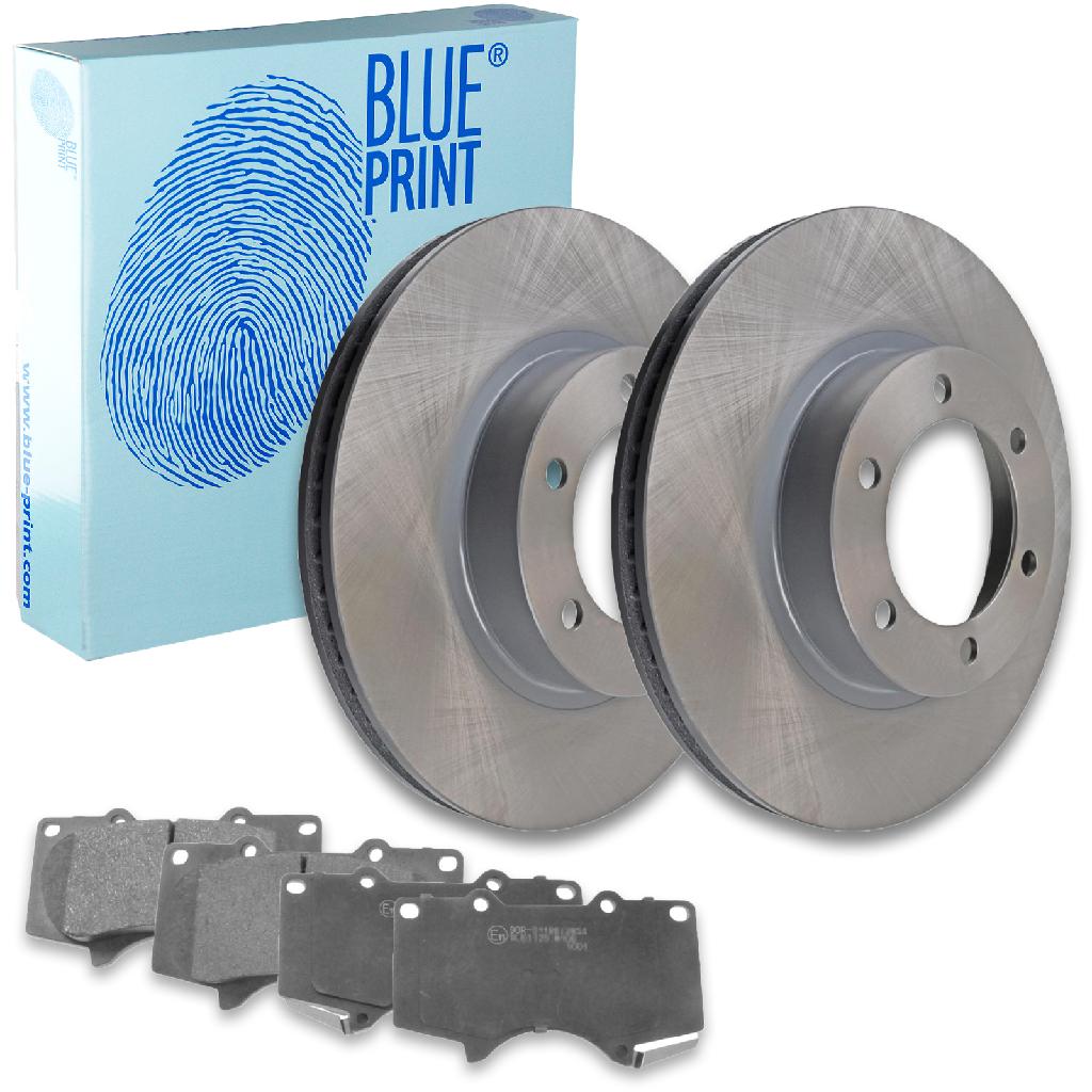BLUE PRINT Bremsscheibe ADT343161 + Bremsbelagsatz, Scheibenbremse ADT342142
