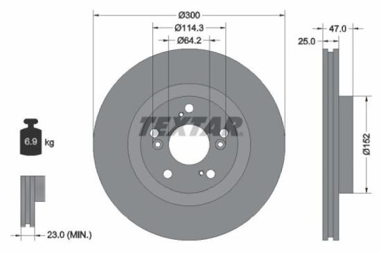 TEXTAR Bremsscheibe 92125000 + Bremsbelagsatz, Scheibenbremse 2317801 Bild TEXTAR Bremsscheibe 92125000 + Bremsbelagsatz, Scheibenbremse 2317801