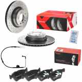 BREMBO Warnkontakt, Bremsbelagverschleiß A 00 213 + Bremsscheibe 09.A259.1X + Bremsbelagsatz, Scheibenbremse P 06 040