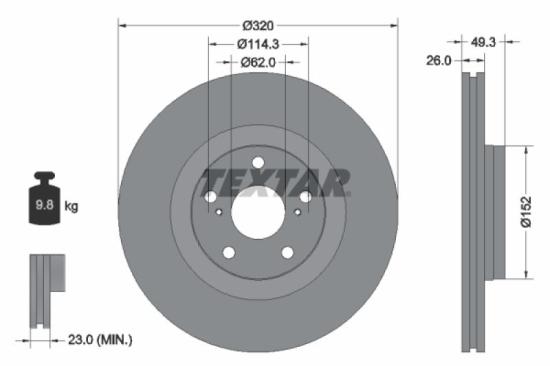 TEXTAR Bremsbelagsatz, Scheibenbremse 2500601 + Bremsscheibe 92195200 + Bremsbelagsatz, Scheibenbremse 2488501 + Bremsscheibe 92195303 Bild TEXTAR Bremsbelagsatz, Scheibenbremse 2500601 + Bremsscheibe 92195200 + Bremsbelagsatz, Scheibenbremse 2488501 + Bremsscheibe 92195303