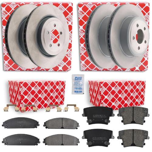 FEBI BILSTEIN Bremsbelagsatz, Scheibenbremse 116109 + Bremsbelagsatz, Scheibenbremse 116112 + Bremsscheibe 43944 + Bremsscheibe 44014 Bild FEBI BILSTEIN Bremsbelagsatz, Scheibenbremse 116109 + Bremsbelagsatz, Scheibenbremse 116112 + Bremsscheibe 43944 + Bremsscheibe 44014