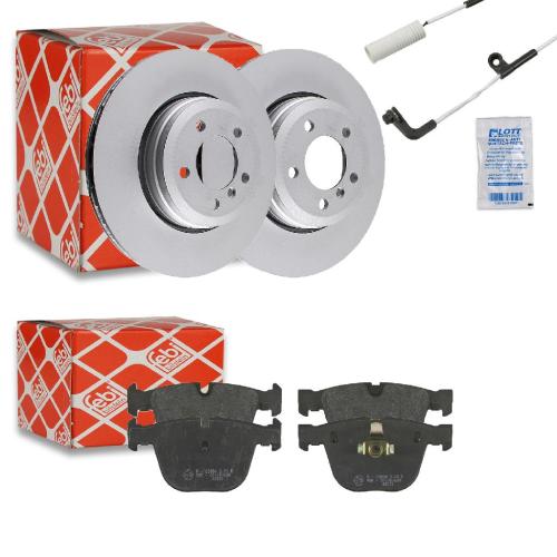 FEBI BILSTEIN Bremsscheibe 24807 + Warnkontakt, Bremsbelagverschleiß 23123 + Bremsbelagsatz, Scheibenbremse 16467 Bild FEBI BILSTEIN Bremsscheibe 24807 + Warnkontakt, Bremsbelagverschleiß 23123 + Bremsbelagsatz, Scheibenbremse 16467