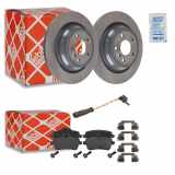 FEBI BILSTEIN Bremsbelagsatz, Scheibenbremse 16990 + Warnkontakt, Bremsbelagverschleiß 19186 + Bremsscheibe 107715