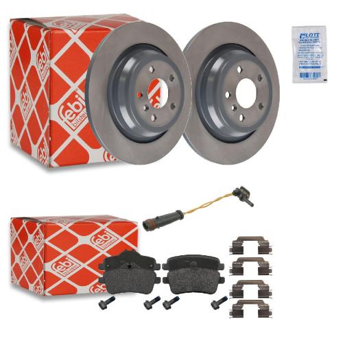 FEBI BILSTEIN Bremsbelagsatz, Scheibenbremse 16990 + Warnkontakt, Bremsbelagverschleiß 19186 + Bremsscheibe 107715 Bild FEBI BILSTEIN Bremsbelagsatz, Scheibenbremse 16990 + Warnkontakt, Bremsbelagverschleiß 19186 + Bremsscheibe 107715