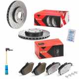 BREMBO Warnkontakt, Bremsbelagverschleiß A 00 353 + Bremsscheibe 09.B344.4X + Bremsbelagsatz, Scheibenbremse P 50 093X