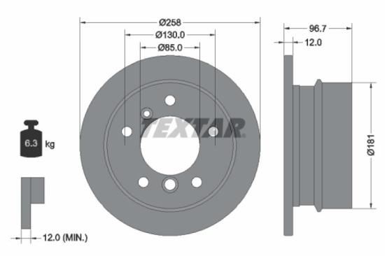 TEXTAR Warnkontakt, Bremsbelagverschleiß 98018200 + Bremsscheibe 92137503 + Bremsbelagsatz, Scheibenbremse 2473901 Bild TEXTAR Warnkontakt, Bremsbelagverschleiß 98018200 + Bremsscheibe 92137503 + Bremsbelagsatz, Scheibenbremse 2473901