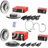 BREMBO Bremsscheibe 09.8961.21 + Warnkontakt, Bremsbelagverschleiß A 00 200 + Warnkontakt, Bremsbelagverschleiß A 00 201 + Bremsbelagsatz, Scheibenbremse P 06 023 + Bremsbelagsatz, Scheibenbremse P 06 021 + Bremsscheibe 09.6841.11