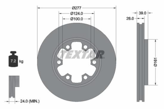 TEXTAR Bremsbelagsatz, Scheibenbremse 2148101 + Bremsscheibe 92059000 Bild TEXTAR Bremsbelagsatz, Scheibenbremse 2148101 + Bremsscheibe 92059000