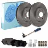 FEBI BILSTEIN Warnkontakt, Bremsbelagverschleiß 39246 BLUE PRINT Bremsbelagsatz, Scheibenbremse ADBP420015 + Bremsscheibe ADU1743112