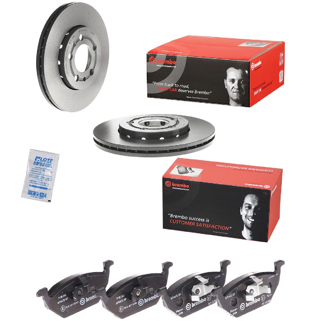 BREMBO Bremsbelagsatz, Scheibenbremse P 85 041 + Bremsscheibe 09.7011.11