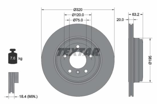 TEXTAR Warnkontakt, Bremsbelagverschleiß 98030500 + Bremsscheibe 92122703 + Bremsbelagsatz, Scheibenbremse 2373201 Bild TEXTAR Warnkontakt, Bremsbelagverschleiß 98030500 + Bremsscheibe 92122703 + Bremsbelagsatz, Scheibenbremse 2373201