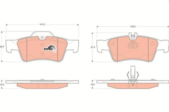 TRW Bremsscheibe DF4263 + Bremsbelagsatz, Scheibenbremse GDB1546 + Warnkontakt, Bremsbelagverschleiß GIC336 Bild TRW Bremsscheibe DF4263 + Bremsbelagsatz, Scheibenbremse GDB1546 + Warnkontakt, Bremsbelagverschleiß GIC336