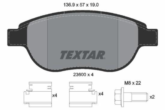 TEXTAR Bremsscheibe 92048103 + Bremsbelagsatz, Scheibenbremse 2360001 Bild TEXTAR Bremsscheibe 92048103 + Bremsbelagsatz, Scheibenbremse 2360001