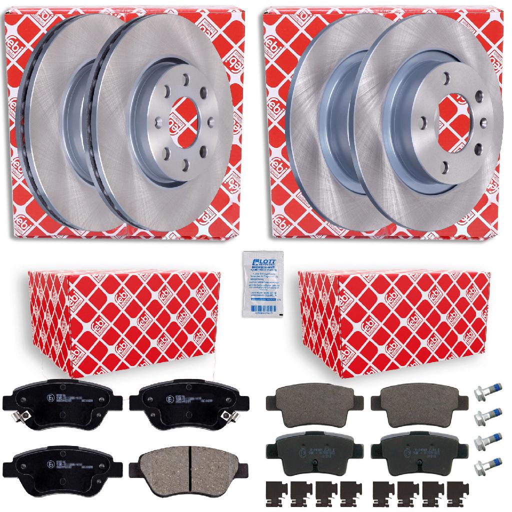 FEBI BILSTEIN Bremsscheibe 44044 + Bremsbelagsatz, Scheibenbremse 16627 + Bremsscheibe 28177 + Bremsbelagsatz, Scheibenbremse 16880
