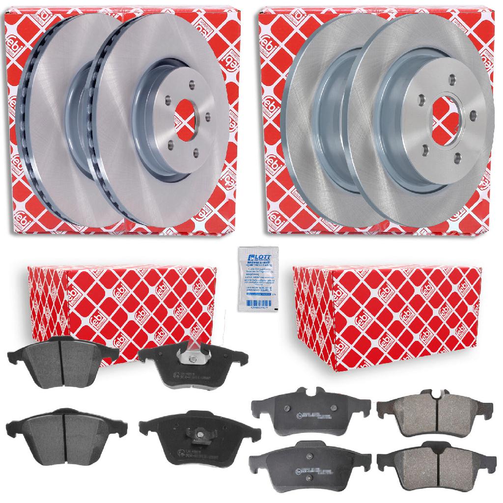 FEBI BILSTEIN Bremsbelagsatz, Scheibenbremse 116212 + Bremsbelagsatz, Scheibenbremse 16718 + Bremsscheibe 24620 + Bremsscheibe 43870
