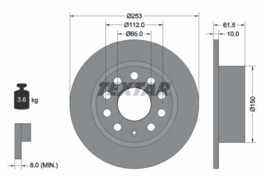 TEXTAR Bremsbelagsatz, Scheibenbremse 2355402 + Bremsscheibe 92306603 Bild TEXTAR Bremsbelagsatz, Scheibenbremse 2355402 + Bremsscheibe 92306603