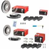 BREMBO Bremsscheibe 09.B344.41 + Bremsbelagsatz, Scheibenbremse P 50 093 + Warnkontakt, Bremsbelagverschleiß A 00 353 + Bremsscheibe 08.B347.41 + Bremsbelagsatz, Scheibenbremse P 50 091