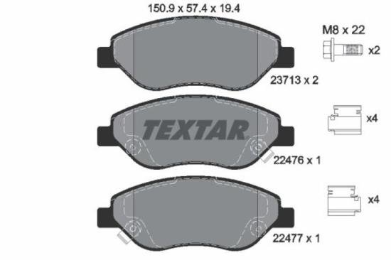 TEXTAR Bremsscheibe 92271703 + Bremsscheibe 92304803 + Bremsbelagsatz, Scheibenbremse 2247601 + Bremsbelagsatz, Scheibenbremse 2244901 Bild TEXTAR Bremsscheibe 92271703 + Bremsscheibe 92304803 + Bremsbelagsatz, Scheibenbremse 2247601 + Bremsbelagsatz, Scheibenbremse 2244901