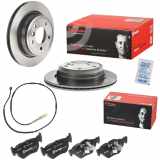 BREMBO Bremsscheibe 09.B338.21 + Bremsbelagsatz, Scheibenbremse P 06 038 + Warnkontakt, Bremsbelagverschleiß A 00 439