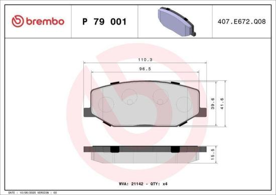 BREMBO Bremsbelagsatz, Scheibenbremse P 79 001 + Bremsscheibe 08.5266.10 Bild BREMBO Bremsbelagsatz, Scheibenbremse P 79 001 + Bremsscheibe 08.5266.10