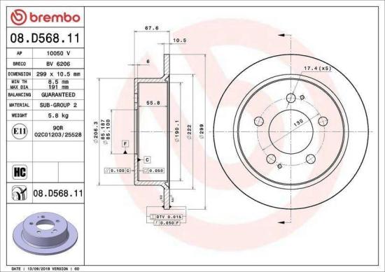 BREMBO Bremsbelagsatz, Scheibenbremse P 15 010 + Bremsscheibe 09.B974.11 + Bremsbelagsatz, Scheibenbremse P 30 013 + Bremsscheibe 08.D568.11 Bild BREMBO Bremsbelagsatz, Scheibenbremse P 15 010 + Bremsscheibe 09.B974.11 + Bremsbelagsatz, Scheibenbremse P 30 013 + Bremsscheibe 08.D568.11