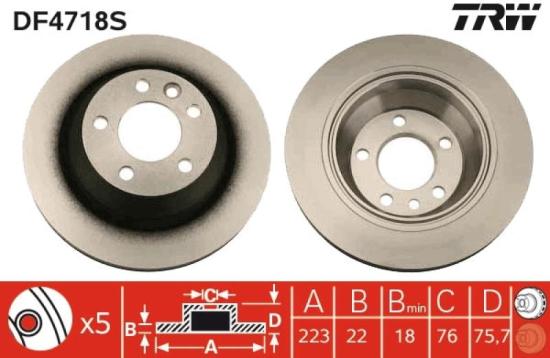 TRW Bremsscheibe DF4718S + Bremsbelagsatz, Scheibenbremse GDB1671 Bild TRW Bremsscheibe DF4718S + Bremsbelagsatz, Scheibenbremse GDB1671