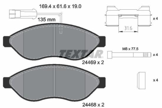 TEXTAR Bremsscheibe 92286103 + Bremsbelagsatz, Scheibenbremse 2446902 Bild TEXTAR Bremsscheibe 92286103 + Bremsbelagsatz, Scheibenbremse 2446902