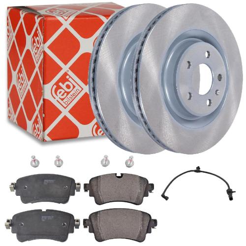 FEBI BILSTEIN Bremsscheibe 43985 + Bremsbelagsatz, Scheibenbremse 116425 + Warnkontakt, Bremsbelagverschleiß 104919 Bild FEBI BILSTEIN Bremsscheibe 43985 + Bremsbelagsatz, Scheibenbremse 116425 + Warnkontakt, Bremsbelagverschleiß 104919