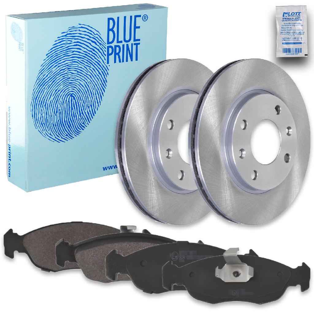 BLUE PRINT Bremsscheibe ADP154312 + Bremsbelagsatz, Scheibenbremse ADP154256