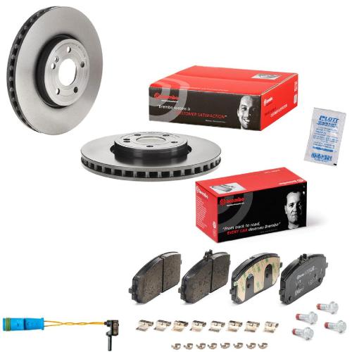 BREMBO Bremsscheibe 09.D985.11 + Bremsbelagsatz, Scheibenbremse P 50 152 + Warnkontakt, Bremsbelagverschleiß A 00 353 Bild BREMBO Bremsscheibe 09.D985.11 + Bremsbelagsatz, Scheibenbremse P 50 152 + Warnkontakt, Bremsbelagverschleiß A 00 353