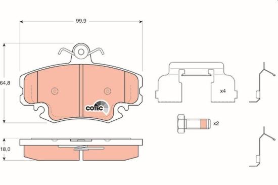 TRW Bremsbelagsatz, Scheibenbremse GDB1634 + Bremsscheibe DF6534 Bild TRW Bremsbelagsatz, Scheibenbremse GDB1634 + Bremsscheibe DF6534