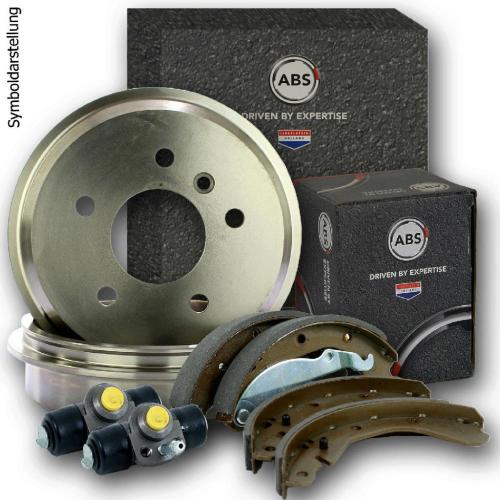 A.B.S. Bremstrommel 7150-S + Bremsbackensatz 9164 + Zubehörsatz, Bremsbacken 0827Q + Radbremszylinder 52978X Bild A.B.S. Bremstrommel 7150-S + Bremsbackensatz 9164 + Zubehörsatz, Bremsbacken 0827Q + Radbremszylinder 52978X