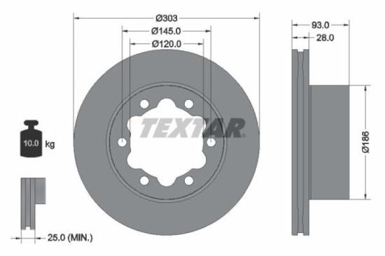 TEXTAR Bremsscheibe 93143400 + Bremsbelagsatz, Scheibenbremse 2921702 + Warnkontakt, Bremsbelagverschleiß 98036500 Bild TEXTAR Bremsscheibe 93143400 + Bremsbelagsatz, Scheibenbremse 2921702 + Warnkontakt, Bremsbelagverschleiß 98036500