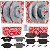 FEBI BILSTEIN Bremsscheibe 43975 + Bremsbelagsatz, Scheibenbremse 16642 + Bremsbelagsatz, Scheibenbremse 16613 + Bremsscheibe 30721