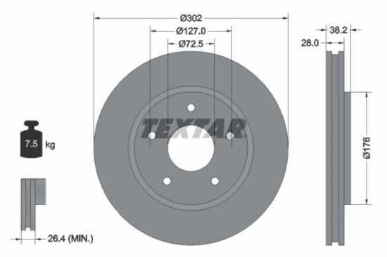 TEXTAR Bremsscheibe 92181503 + Bremsbelagsatz, Scheibenbremse 2460401 Bild TEXTAR Bremsscheibe 92181503 + Bremsbelagsatz, Scheibenbremse 2460401