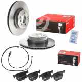 BREMBO Warnkontakt, Bremsbelagverschleiß A 00 434 + Bremsbelagsatz, Scheibenbremse P 06 056 + Bremsscheibe 09.9924.11