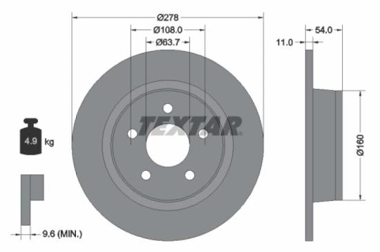 TEXTAR Bremsscheibe 92124903 + Bremsbelagsatz, Scheibenbremse 2413701 Bild TEXTAR Bremsscheibe 92124903 + Bremsbelagsatz, Scheibenbremse 2413701