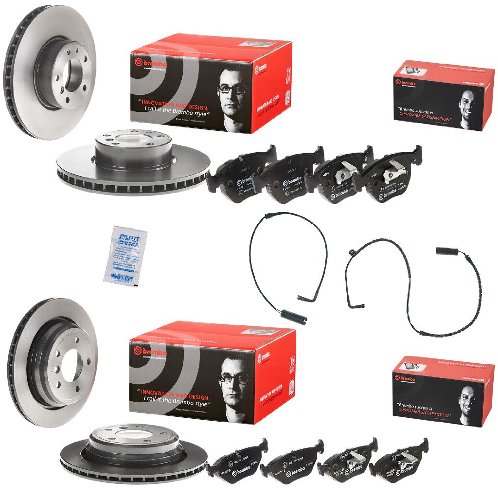 BREMBO Warnkontakt, Bremsbelagverschleiß A 00 200 + Warnkontakt, Bremsbelagverschleiß A 00 201 + Bremsscheibe 09.5579.21 + Bremsbelagsatz, Scheibenbremse P 06 023 + Bremsbelagsatz, Scheibenbremse P 06 021 + Bremsscheibe 09.6841.11