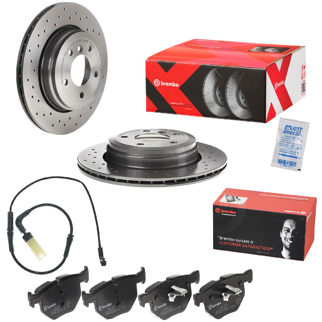 BREMBO Bremsscheibe 09.9425.1X + Bremsbelagsatz, Scheibenbremse P 06 033 + Warnkontakt, Bremsbelagverschleiß A 00 229