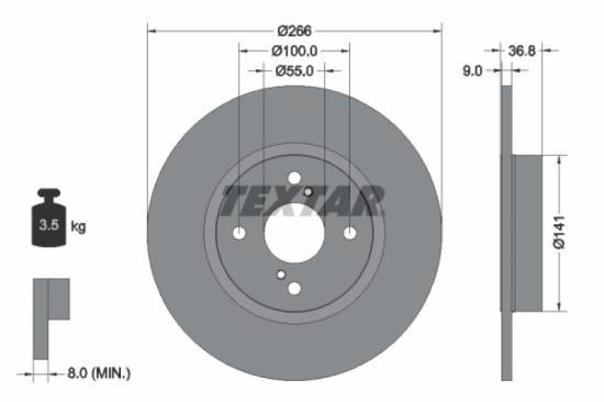 TEXTAR Bremsscheibe 92169203 + Bremsbelagsatz, Scheibenbremse 2183301 Bild TEXTAR Bremsscheibe 92169203 + Bremsbelagsatz, Scheibenbremse 2183301