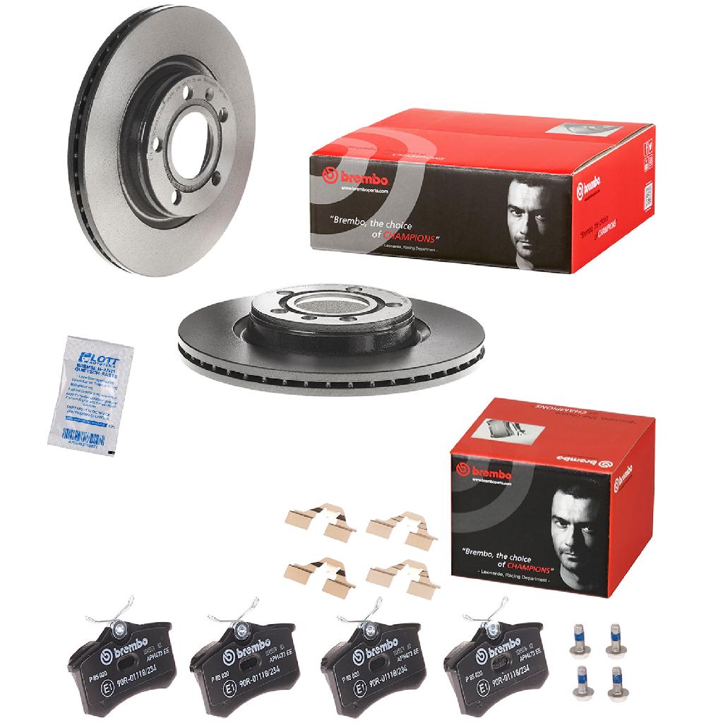 BREMBO Bremsbelagsatz, Scheibenbremse P 85 020 + Bremsscheibe 09.7196.11
