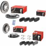 BREMBO Bremsbelagsatz, Scheibenbremse P 30 051 + Bremsscheibe 09.9574.41 + Bremsscheibe 08.A869.11 + Bremsbelagsatz, Scheibenbremse P 30 034