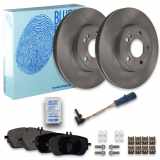 FEBI BILSTEIN Warnkontakt, Bremsbelagverschleiß 39246 BLUE PRINT Bremsbelagsatz, Scheibenbremse ADBP420015 + Bremsscheibe ADU1743112