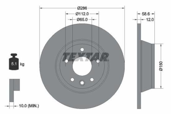 TEXTAR Bremsscheibe 92159403 + Bremsbelagsatz, Scheibenbremse 2391401 Bild TEXTAR Bremsscheibe 92159403 + Bremsbelagsatz, Scheibenbremse 2391401
